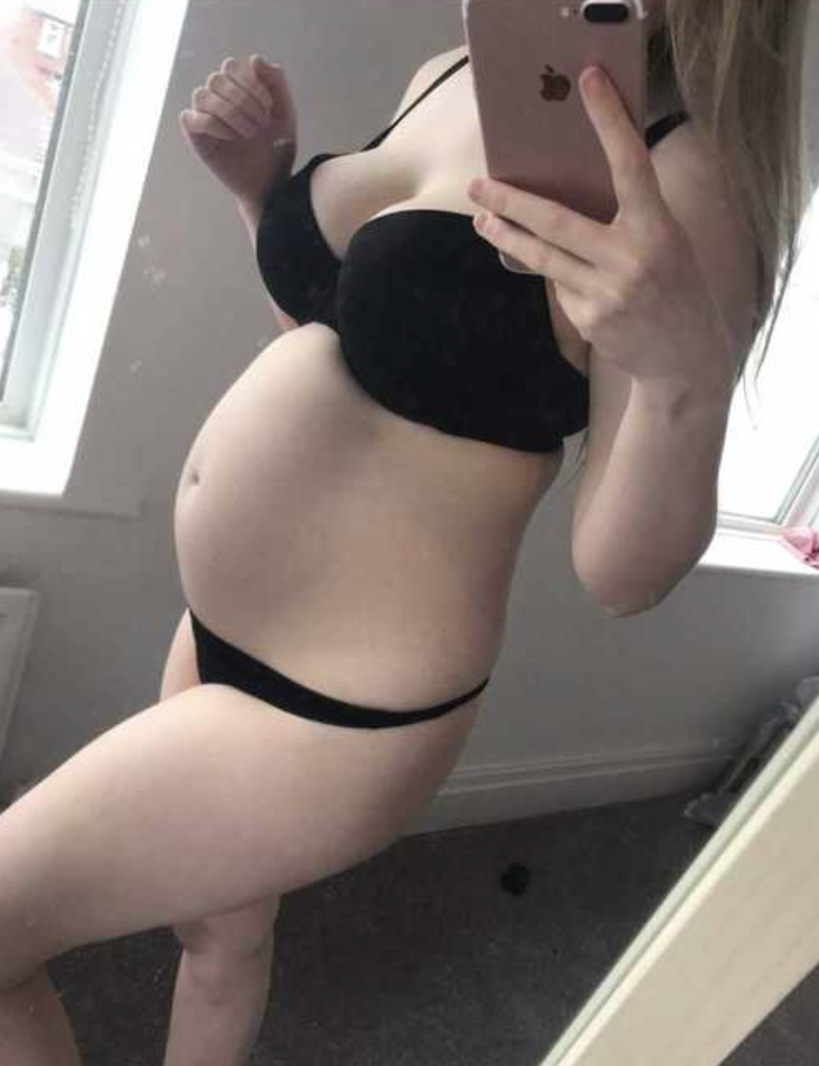 Pregnant Sexy Teen mirror selfie 