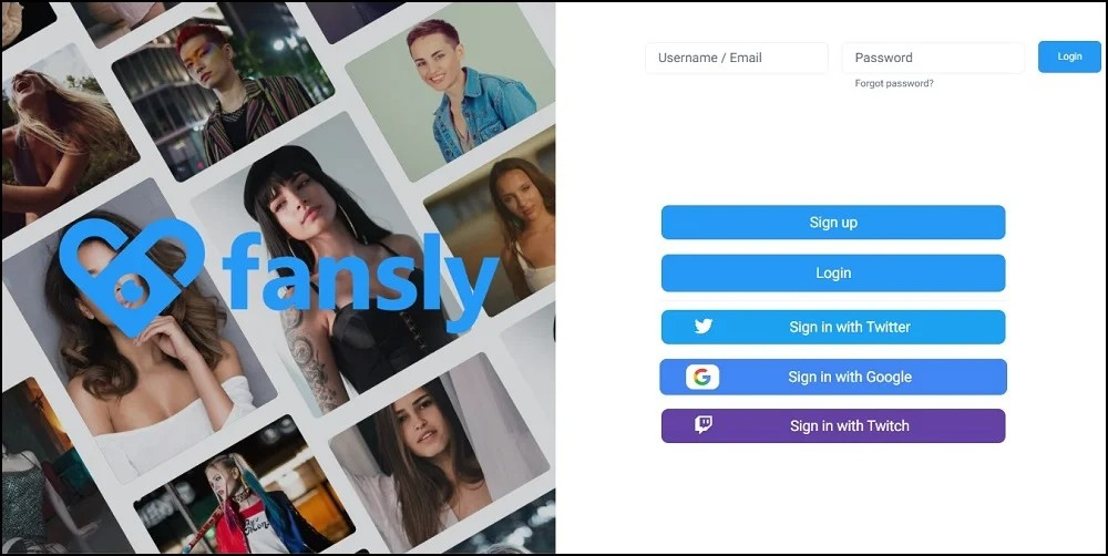 fansly signup page