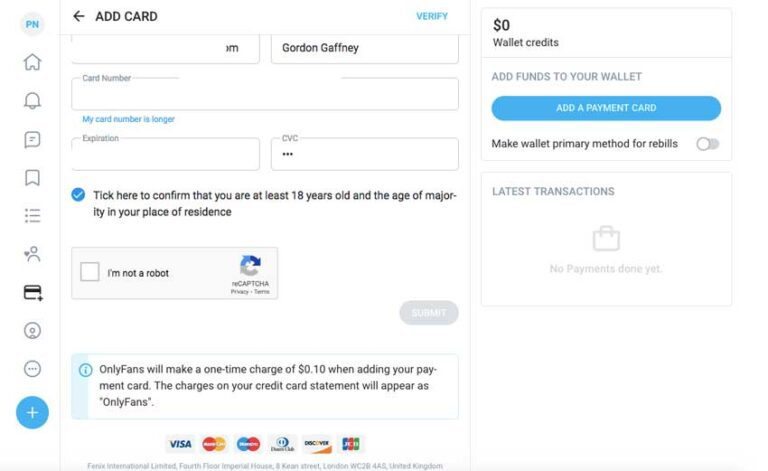 configuración del banco onlyfans