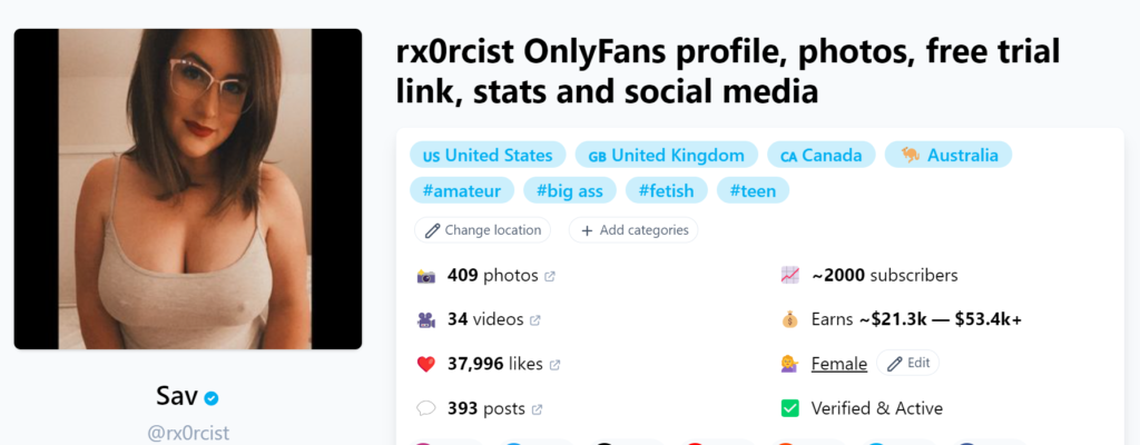 Rx0rcist onlyfans stats