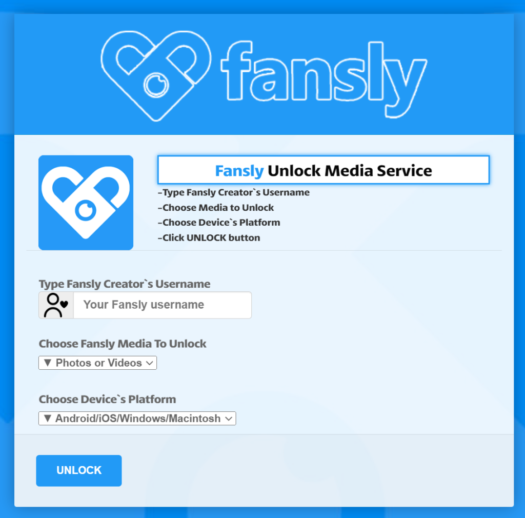 Servicio de medios de desbloqueo de Fansly