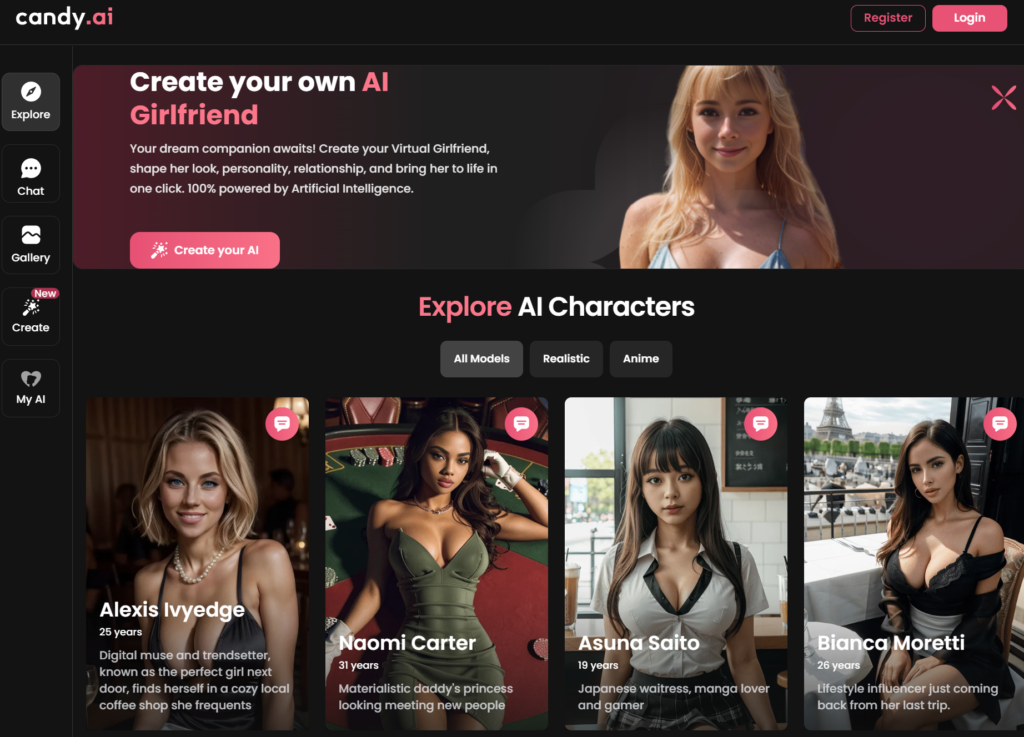 Le meilleur chatbot porno IA appelé Candy.ai