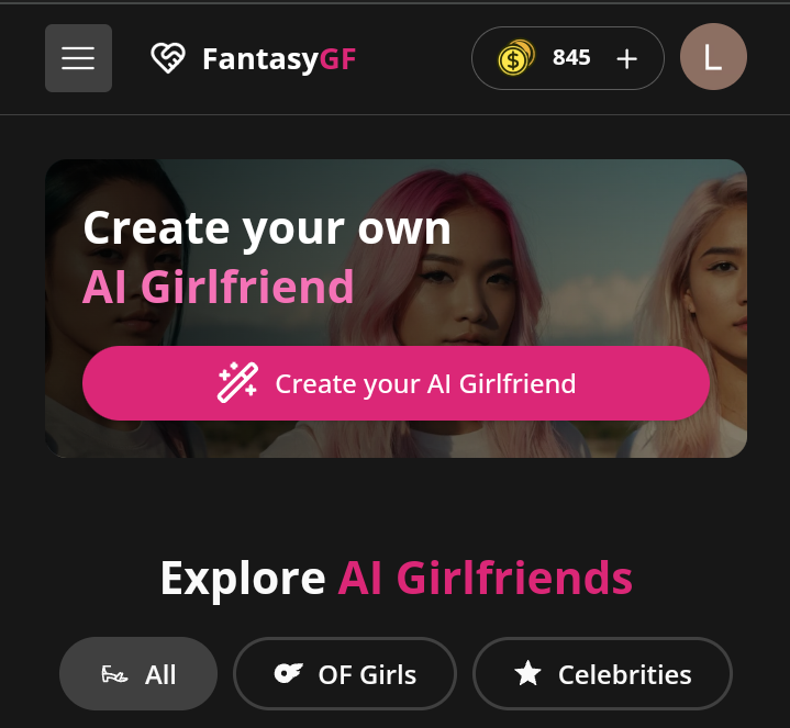 FantasyGf AI voice porn site 