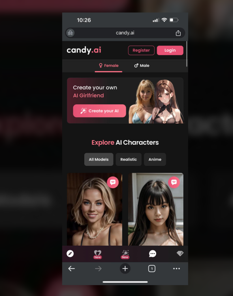 Generador de porno AI APK para Android Candy.ai APK