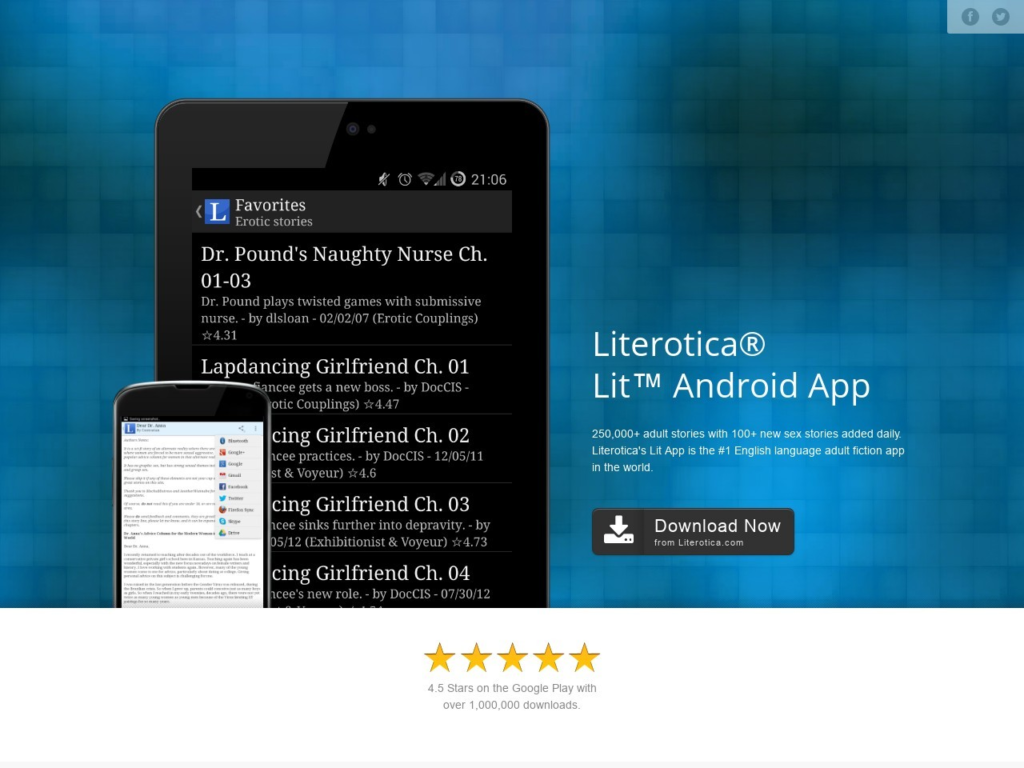 Literotica les applications porno APK pour Android